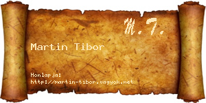 Martin Tibor névjegykártya